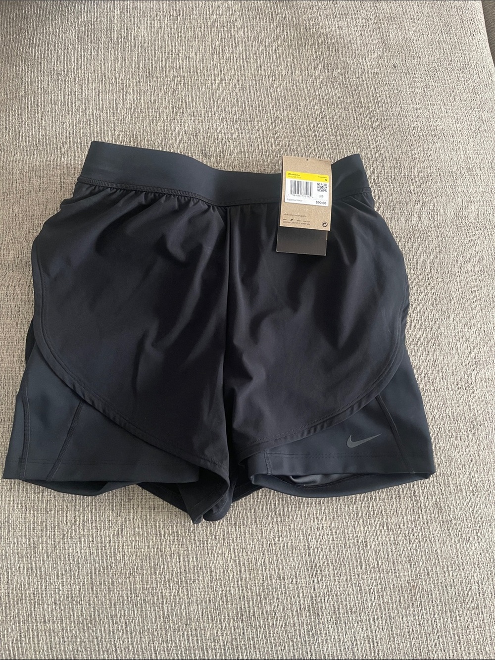 Nike Women’s Black Athletic Layered Running Shorts
